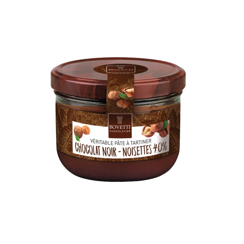 Bovetti, Zartbitterschokoladeaufstrich - Haselnuss 40% - 200g