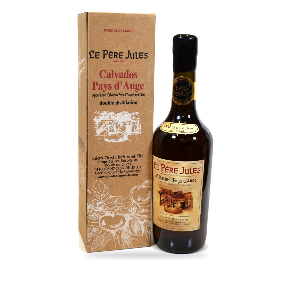 Le Père Jules, Calvados Pays d'Auge 30 Jahre alt nicht reduziert - 70cl