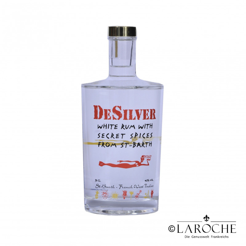 Rhum white with secret spices of St Barth, De Silver - 40? - 70 cl