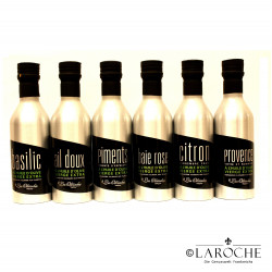 Les Oleiades, Huile d'olive aromatisée 6 bouteilles 33 cl assorties