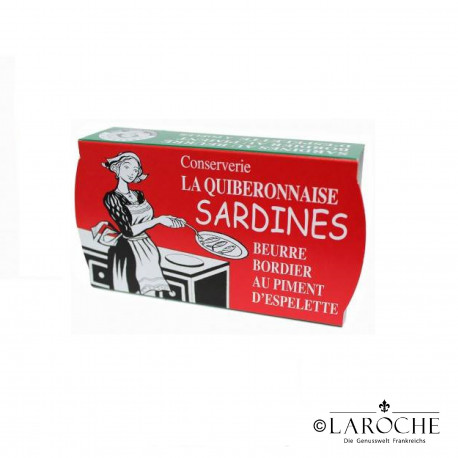 La Quiberonnaise, Sardinen in Bordier Butter mit Chili aus Espelette (zum anbraten) - 115g