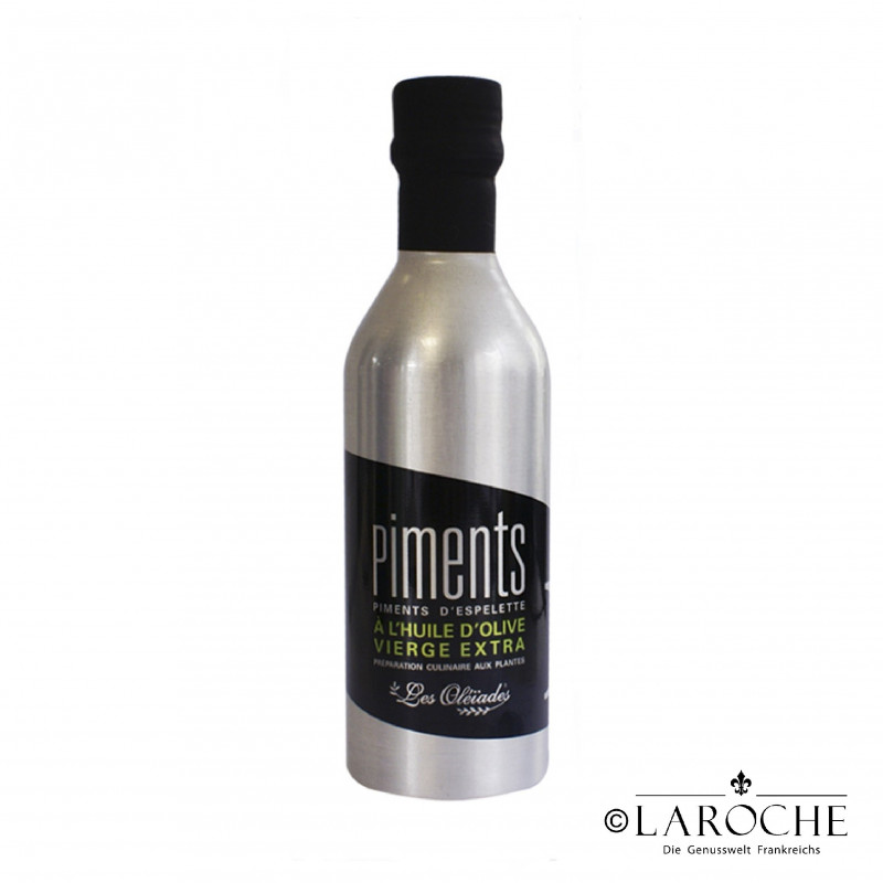 Les Oleïades, Olivenöl mit Espelettepfeffer aromatisiert