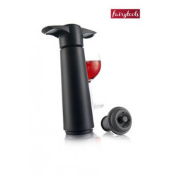 Black vacuum pump with wine stoppers, VacuVin