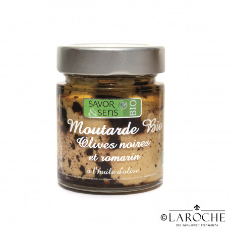 Savor & Sens, Mustard with Black Olives and Rosemary - 130g