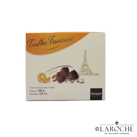 Guyaux, French cocoa dusted truffles with candied orange peels - 100g