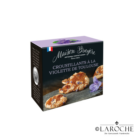 Maison Bruyère, Crispy violet flavored cookies with candied violet petals - 50g