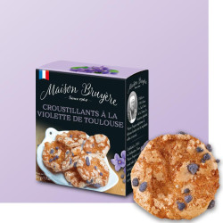 Maison Bruyère, Crispy violet flavored cookies with candied violet petals - 50g