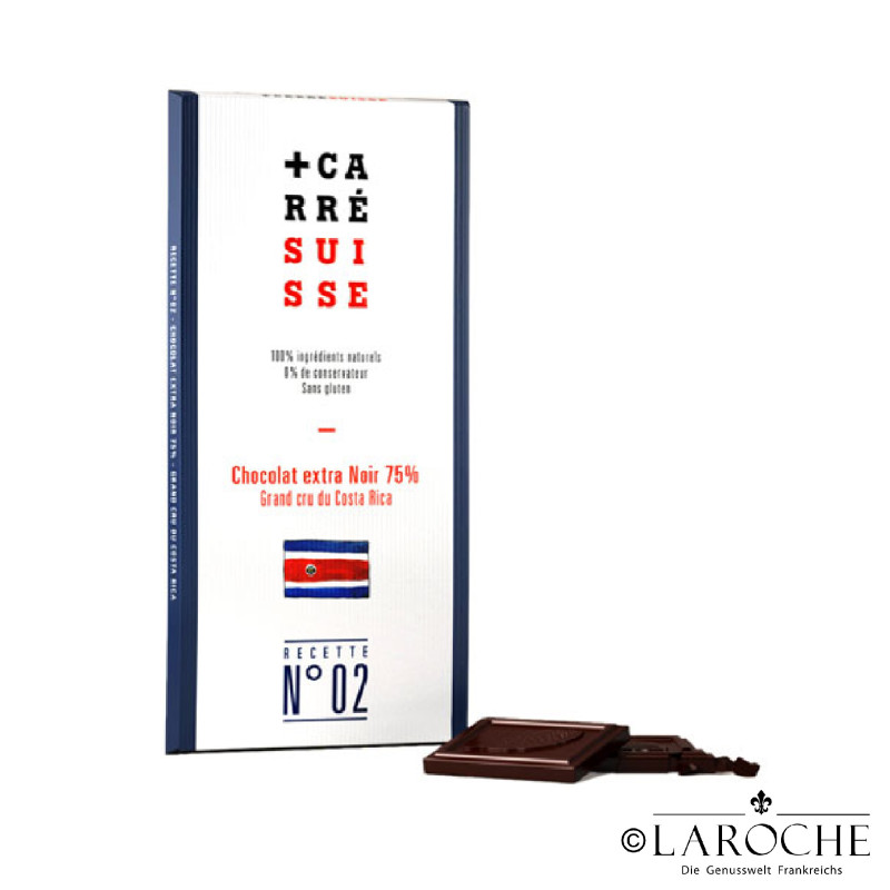 Carré Suisse, 75% Extra Dark chocolate Costa Rica ORGANIC