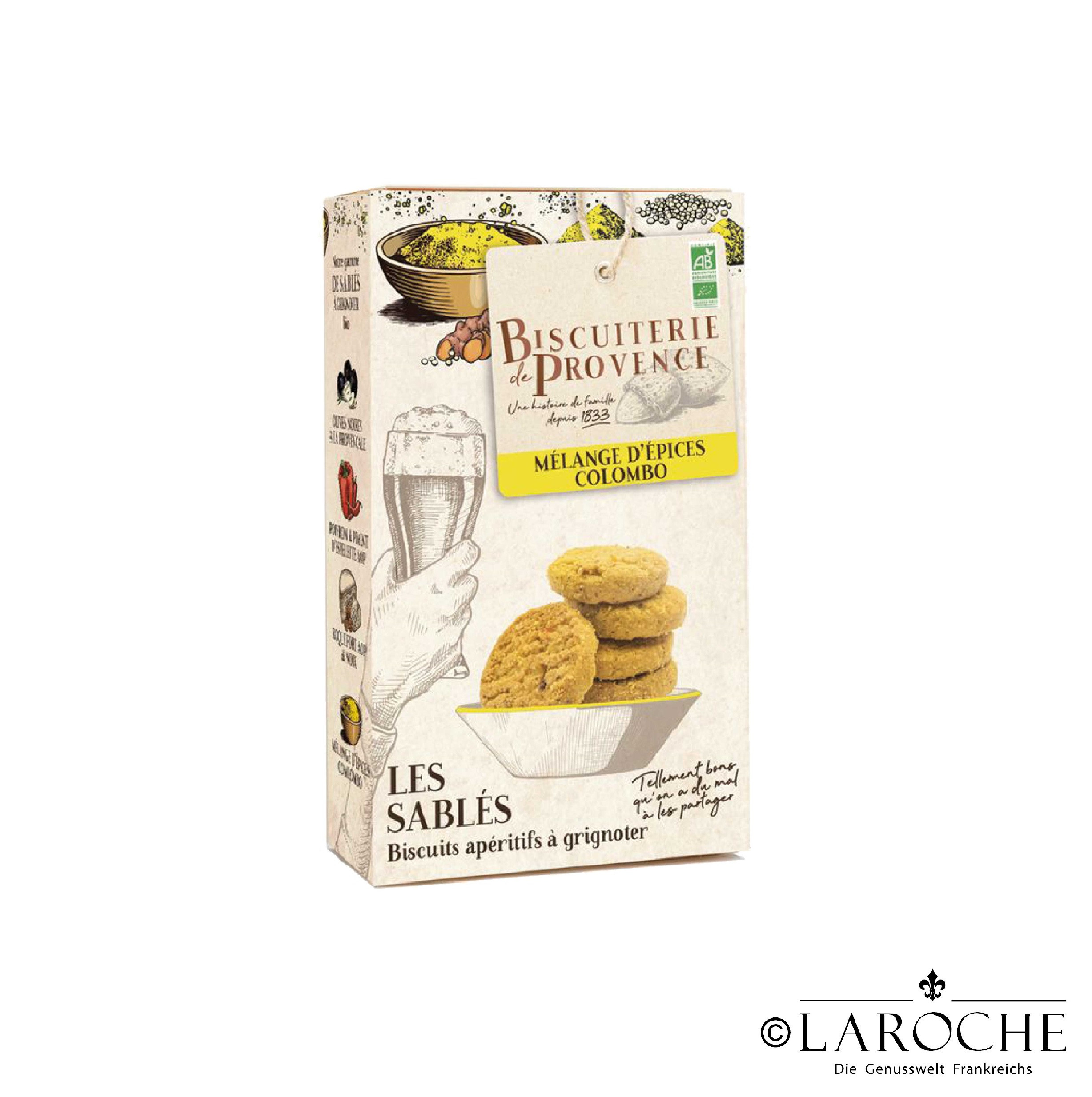 Biscuiterie de Provence, Aperitifkekse BIO Gewürzmischung Colombo - 90g
