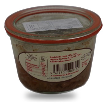 Conserverie Saint-Christophe, Pâté de lapin au Calvados - 270g