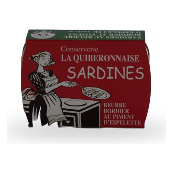 La Quiberonnaise, Sardines in Bordier butter with Espelette pepper (ready-to-fry) - 115g