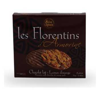 La Maison d'Armorine, Florentiner - Milchschokoladentaler mit Orangenschale - 70g
