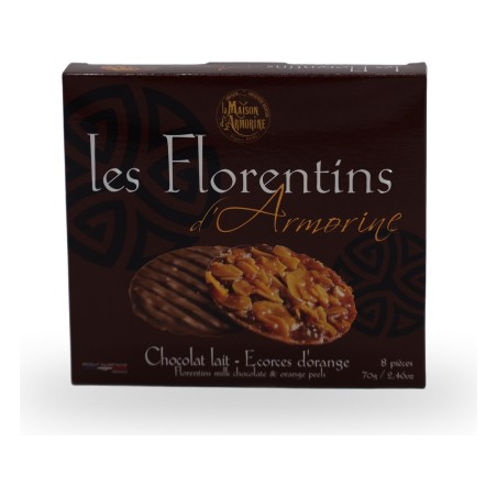 La Maison d'Armorine, Florentins Chocolat lait - Écorces d'orange  - 70g