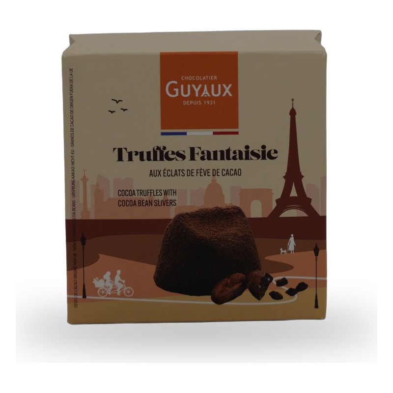 Guyaux, Truffes fantaisie aux éclats de fèves de Cacao - 100g