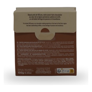 Guyaux, Truffes fantaisie aux éclats de fèves de Cacao - 100g