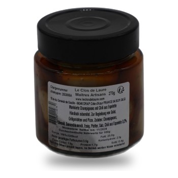 Le Clos de Laure, Marinierte Champignons mit Chili aus Espelette - 270g