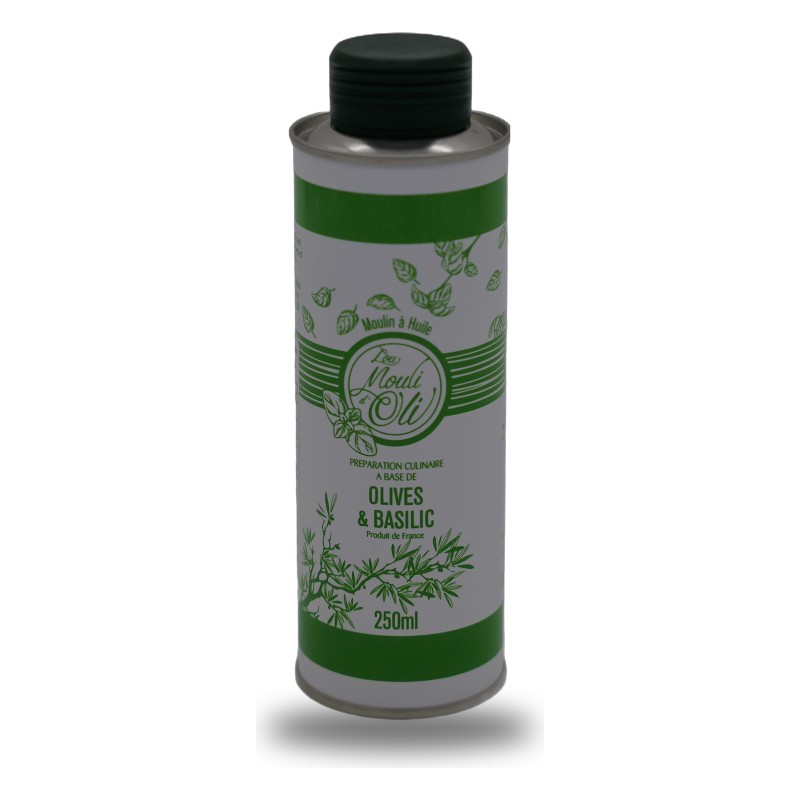 Lou Mouli d'Oli, Huile d'olive Basilic - 25cl