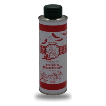 Lou Mouli d'Oli, Olivenöl mit Chili aus Espelette - 25cl