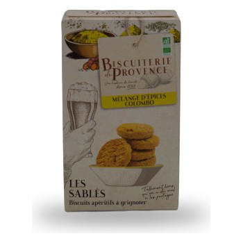 Biscuiterie de Provence, Biscuits apéritifs BIO aux épices Colombo - 90g - PRODUIT SOLDÉ