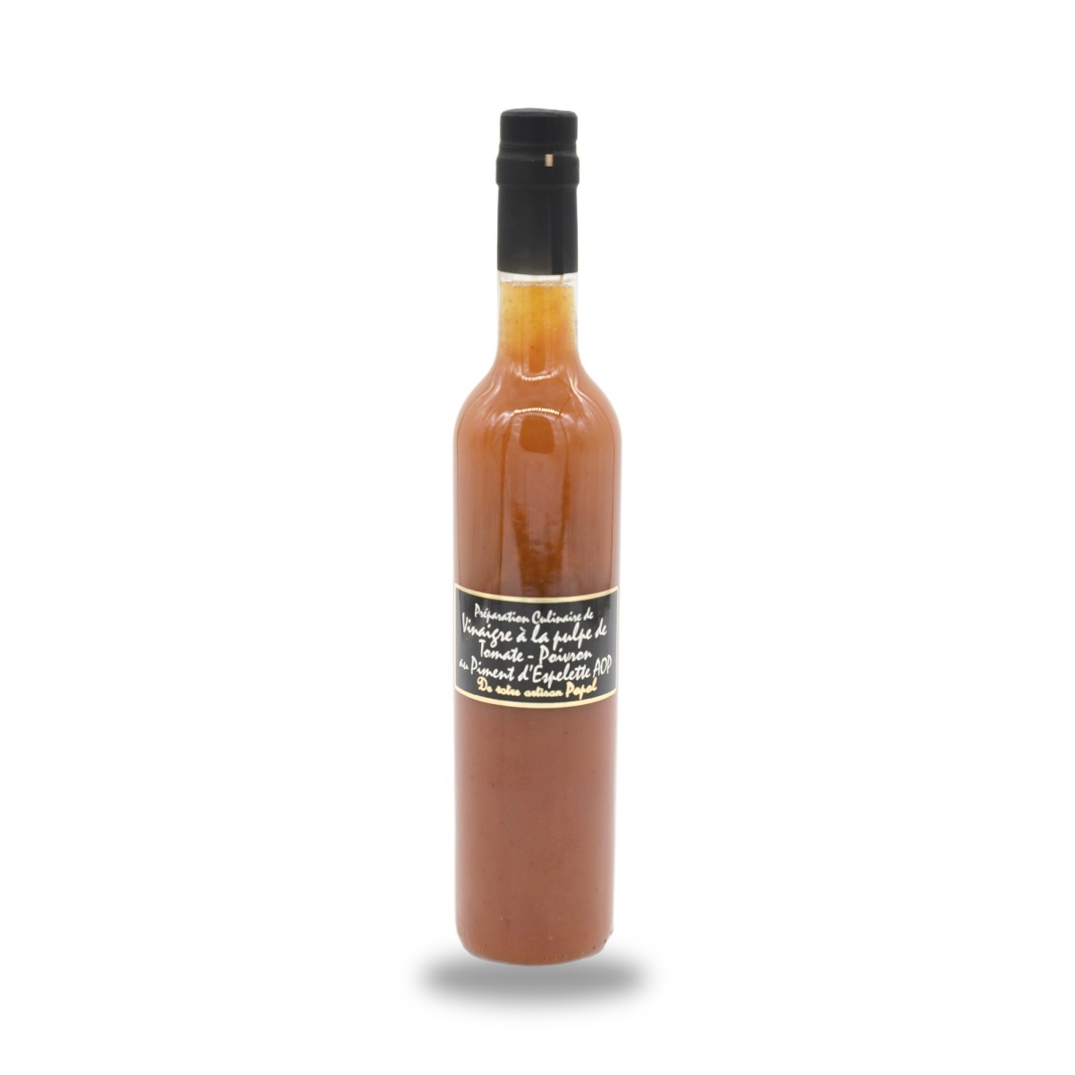 Popol, Vinaigre à la pulpe de poivron rouge et de tomate au piment d'Espelette (AOP) - 50cl