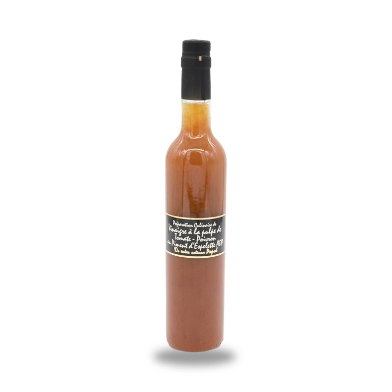 Popol, Vinegar with pulp of Red Pepper, Tomato and Chilli from Espelette (AOP) - 50cl