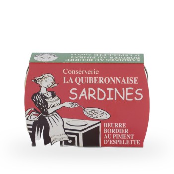 La Quiberonnaise, Sardines in Bordier butter with Espelette pepper (ready-to-fry) - 115g