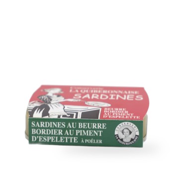 La Quiberonnaise, Sardinen in Bordier Butter mit Chili aus Espelette (zum anbraten) - 115g