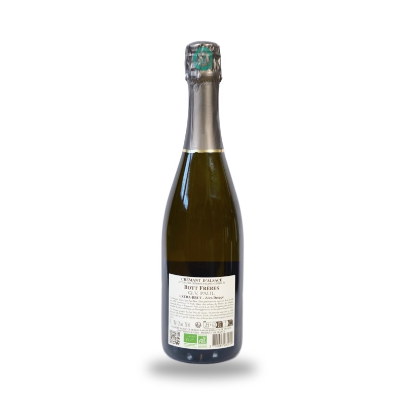 Bott Frères, Crémant d'Alsace Brut Zéro Dosage Q.V. Paul - BIO