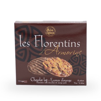 La Maison d'Armorine, Florentine - milk chocolate & orange peels - 70g