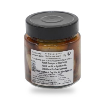 Le Clos de Laure, Champignons marinés au Piment d'Espelette - 270g