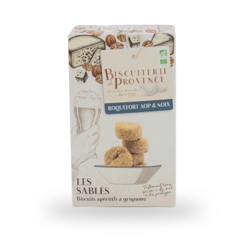 Biscuiterie de Provence, Organic shortbread appetizers Roquefort & Walnuts - 90g