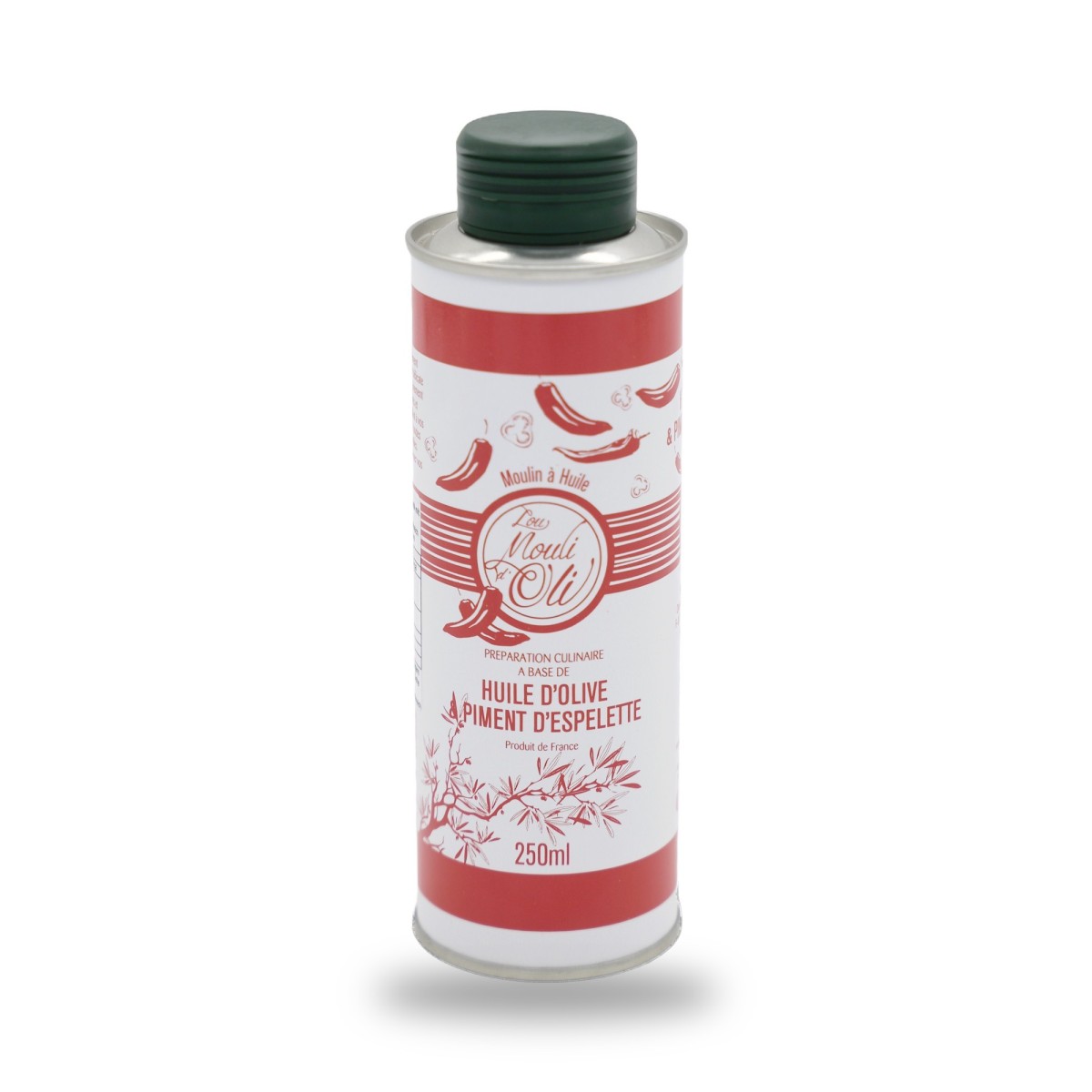 Lou Mouli d'Oli, olive oil with Espelette chili - 25cl