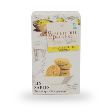 Biscuiterie de Provence, Biscuits apéritifs BIO aux épices Colombo - 90g - PRODUIT SOLDÉ