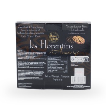 La Maison d'Armorine, Florentiner - Zartbitterschokoladentaler mit Orangenschale - 70 g
