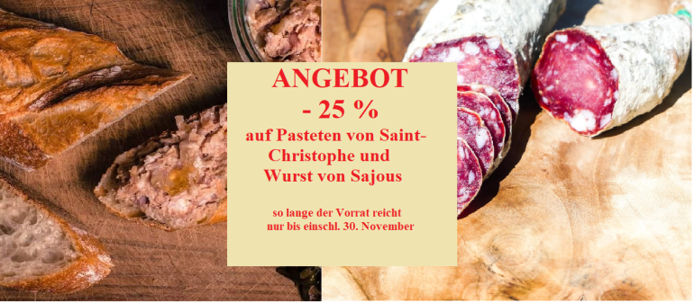 Herbstangebot Pasteten und Wurst von Sajous