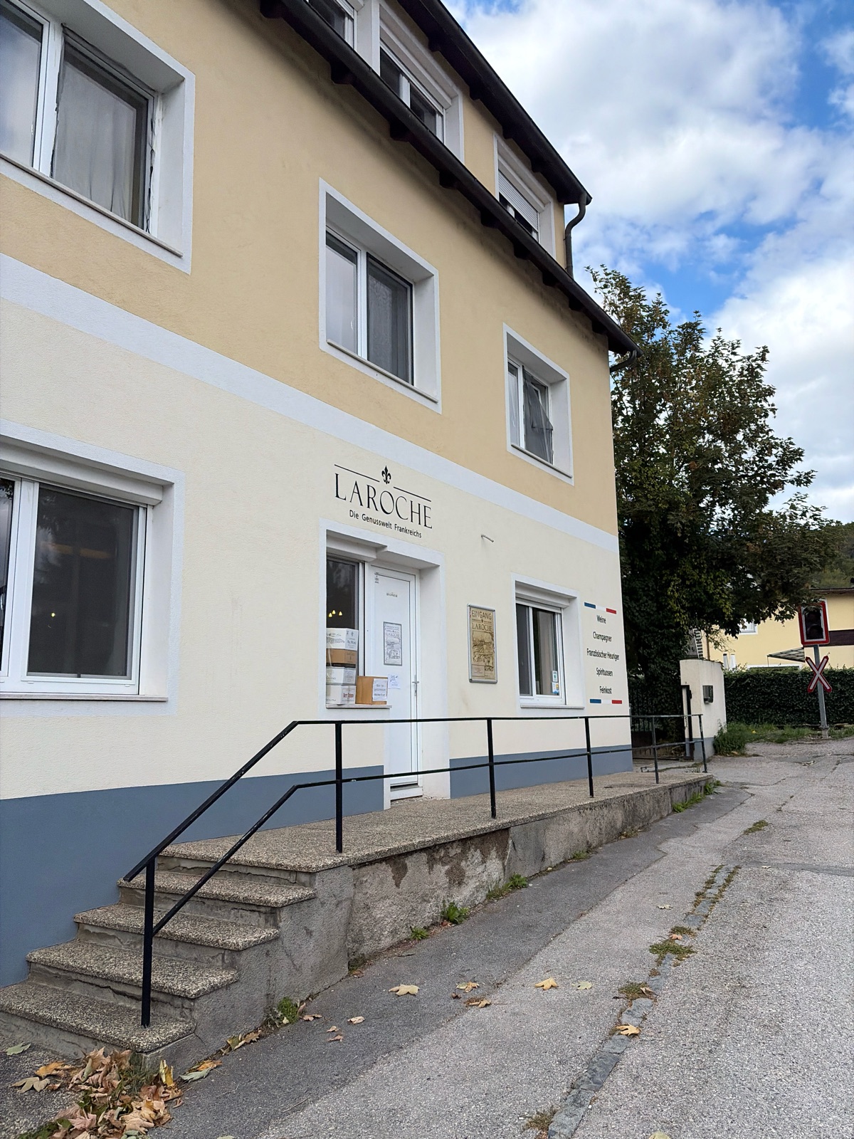 The Laroche building in Meitzgasse in Markt Piesting, seen from the street