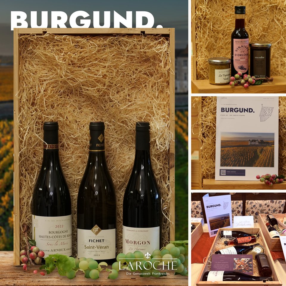 Etappe 02, Burgund: drei Weine, drei Spezialitäten, das Heft und die Box
